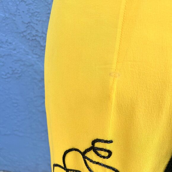 Vintage 1990 Fabrice Simon Couture Dress Beaded Silk NYC Size 10 - Picture 5 of 12